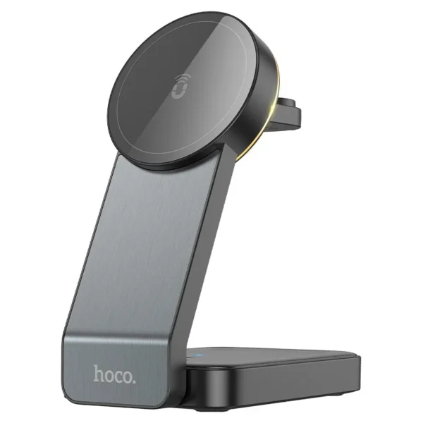 Hoco CQ3 Magnetic 3-Device Wireless Charger — 15W Pad with Ambient Light