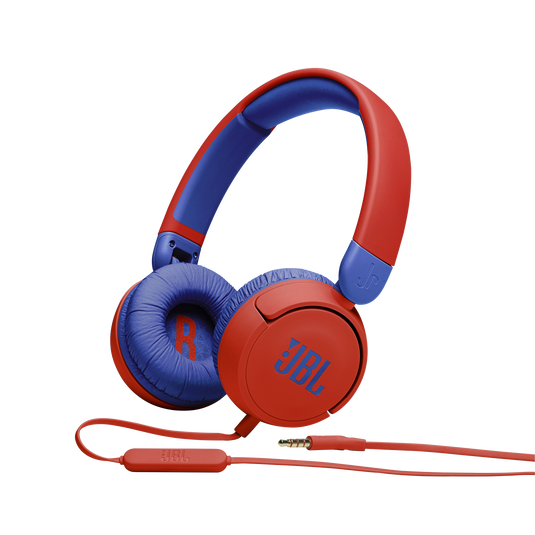 JBL JR 310 Children’s On-Ear Headphones – Red & Blue, Volume Capped