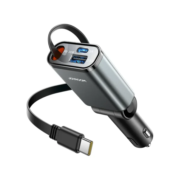 Joyroom JR-CCL07 3-in-1 Car Charger — 45W Type-C and Dual Retractable Leads