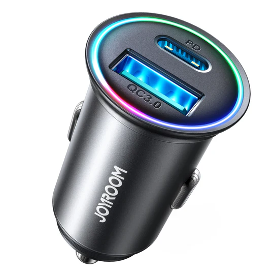 Joyroom JR-CCN04 60W USB-A + USB-C Mini Metal Car Charger