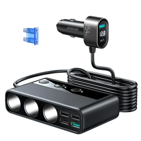 Joyroom JR-CL06 154W Vehicle Power Hub — PD 20W, QC3.0 & Four USB Outlets