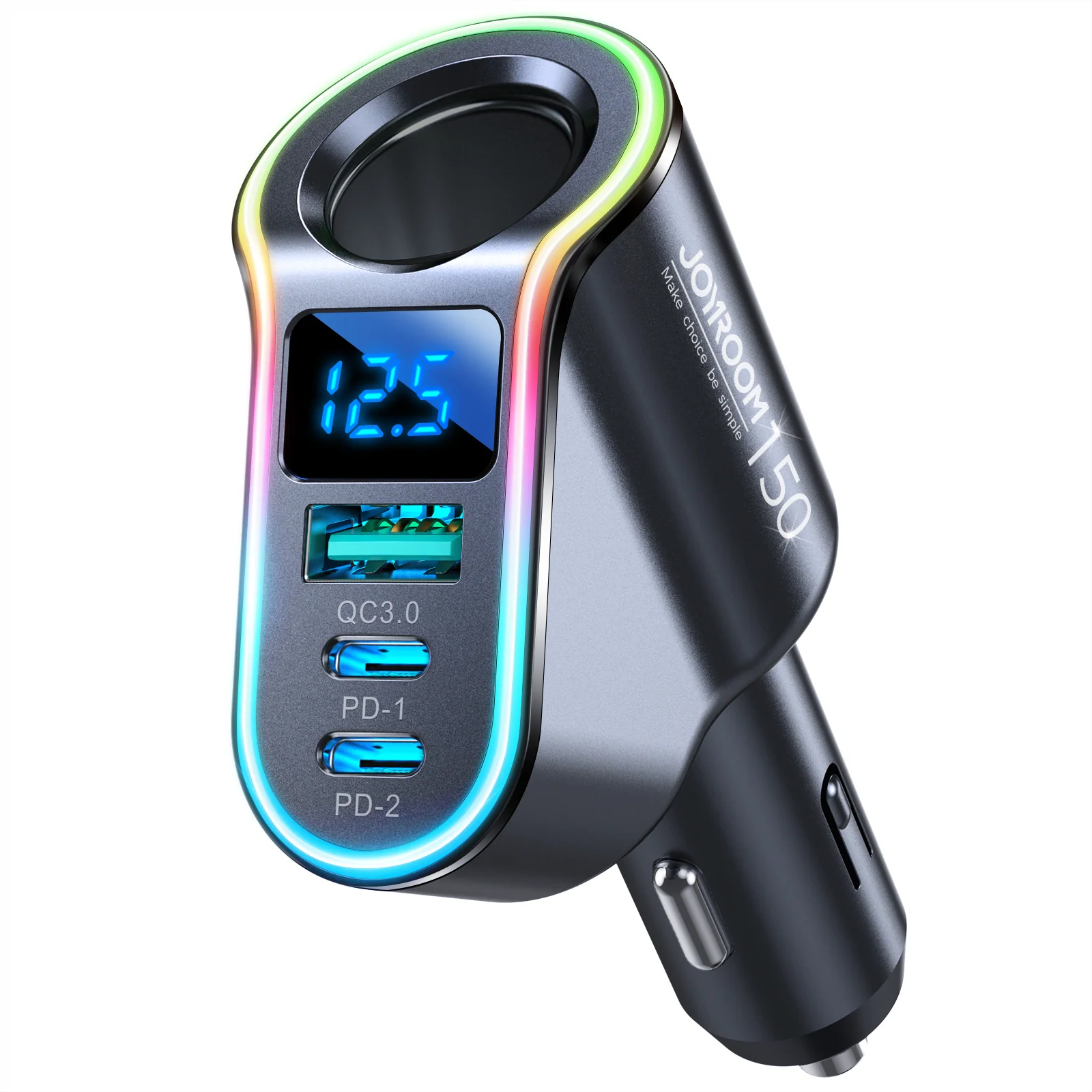 JOYROOM JR-CL21 150W Car Adapter — Triple USB & 90W Lighter Socket