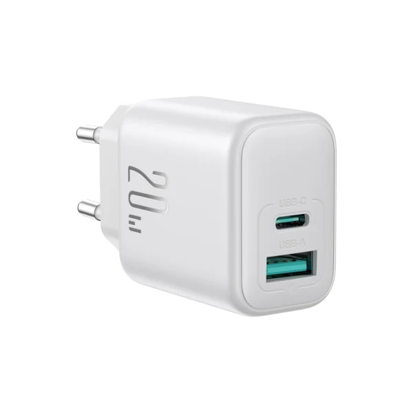 Joyroom JR-TCF21 20W USB-A and USB-C EU Charger White