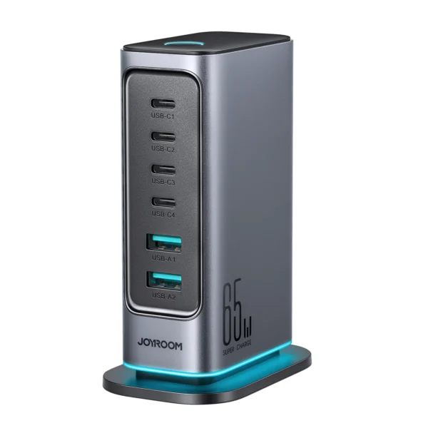 Joyroom JR-TCM02 65W GaN Charger — Dark Gray (Multi-Port)