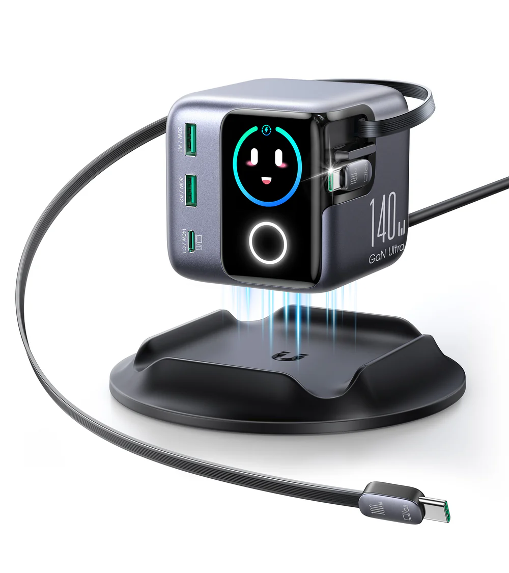 Joyroom PODIX JR-TRD01 | 140W GaN 5-Port Desk Hub with LCD & Built-In USB-C