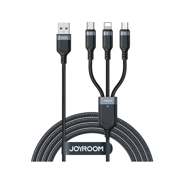 Joyroom S-A18 Multi-Use Series USB 3-in-1 (L+C+M) – 3.5 A, 30 cm