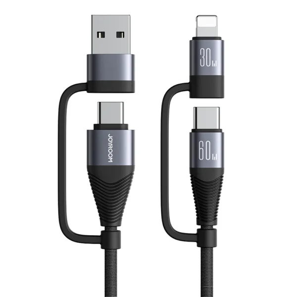 Joyroom S-A37 1.2m 4-in-1 Cable | 60W USB-C PD & 30W Lightning