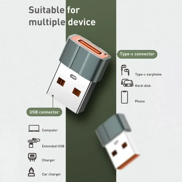 LDNIO LC150 USB-C Female to USB-A Male OTG Adapter – Compact Aluminum