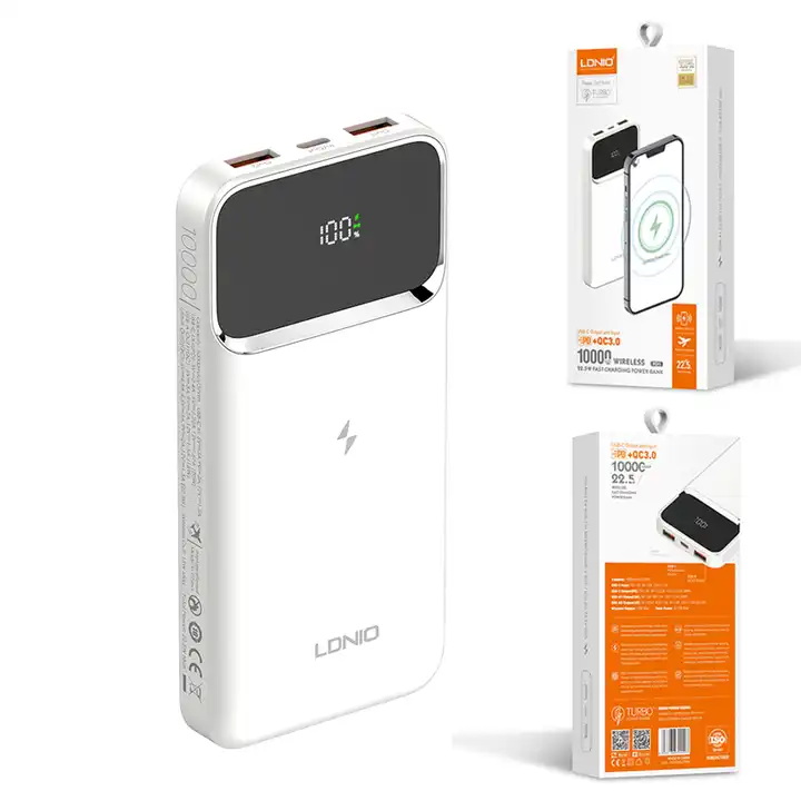 LDNIO PQ11 10000mAh Power Bank – 15W Wireless & LED Readout