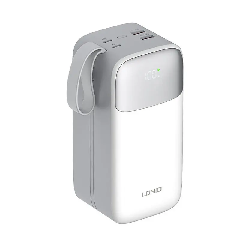 Ldnio PQ30 — 30,000 mAh Power Bank with 22.5 W Output and Fixed USB-C & Lightning Leads