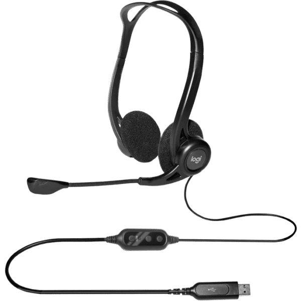 Logitech H370 USB Headset — 2.4 m Cable & In-Line Call Controls