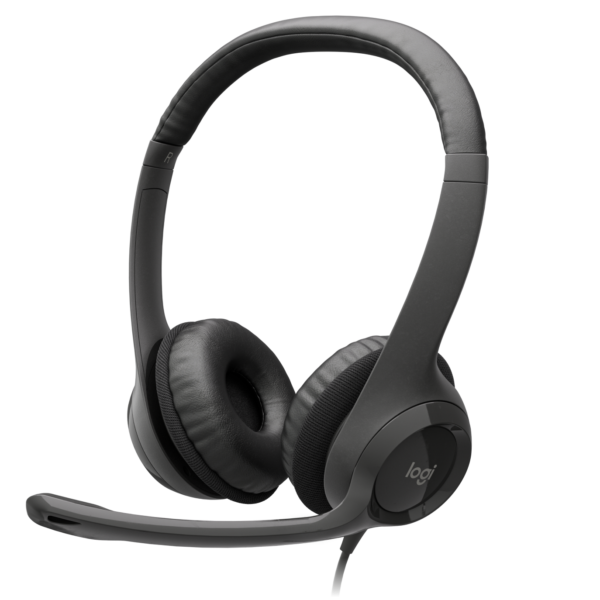 Logitech H390 USB Headset — In-Line Mute, Volume, and Noise-Cancelling Mic