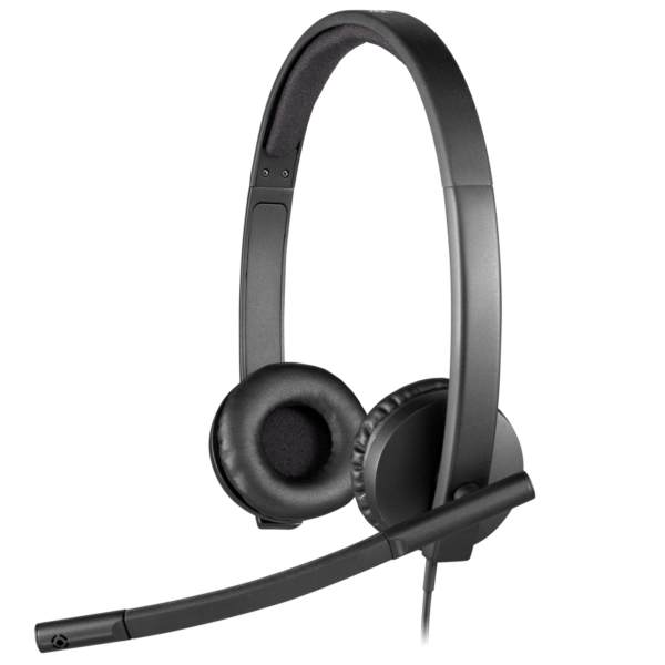 Logitech H570e On-Ear USB Headset — Wideband Voice & Noise-Cancelling Boom