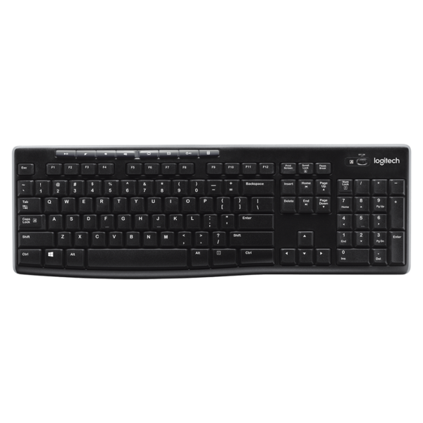 Logitech K270 — Full-Size Wireless Keyboard, Unifying Receiver, Number Pad