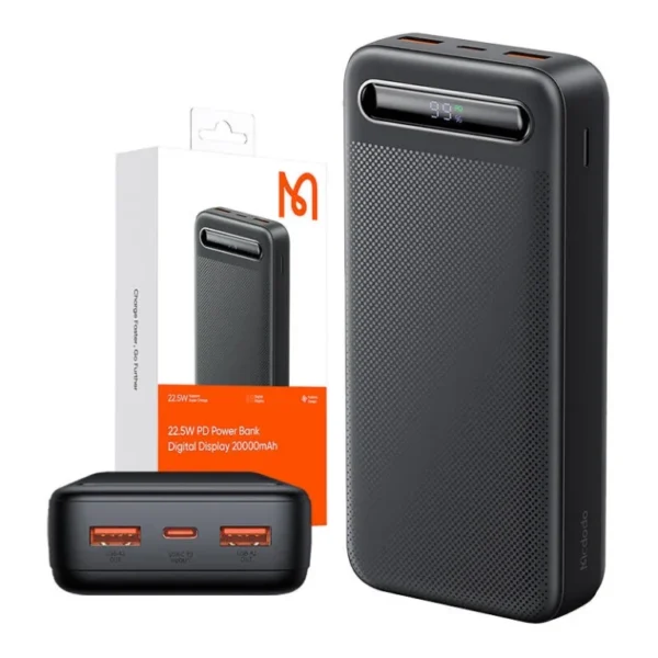 Mcdodo MC3891 20000mAh — 22.5W Fast Charge, PD 20W, Dual USB-A & Type-C