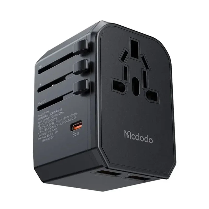 Mcdodo CP4290 — 33W PD Worldwide Travel Adapter with Built-In AC Outlet