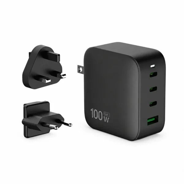 Micropack MWC-4100 — 100W GaN 4-Port USB-C International Travel Adapter