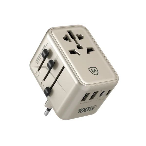Micropack MTA-5100 — 100W GaN World Travel Adapter with USB-C, USB-A & PD 3.0