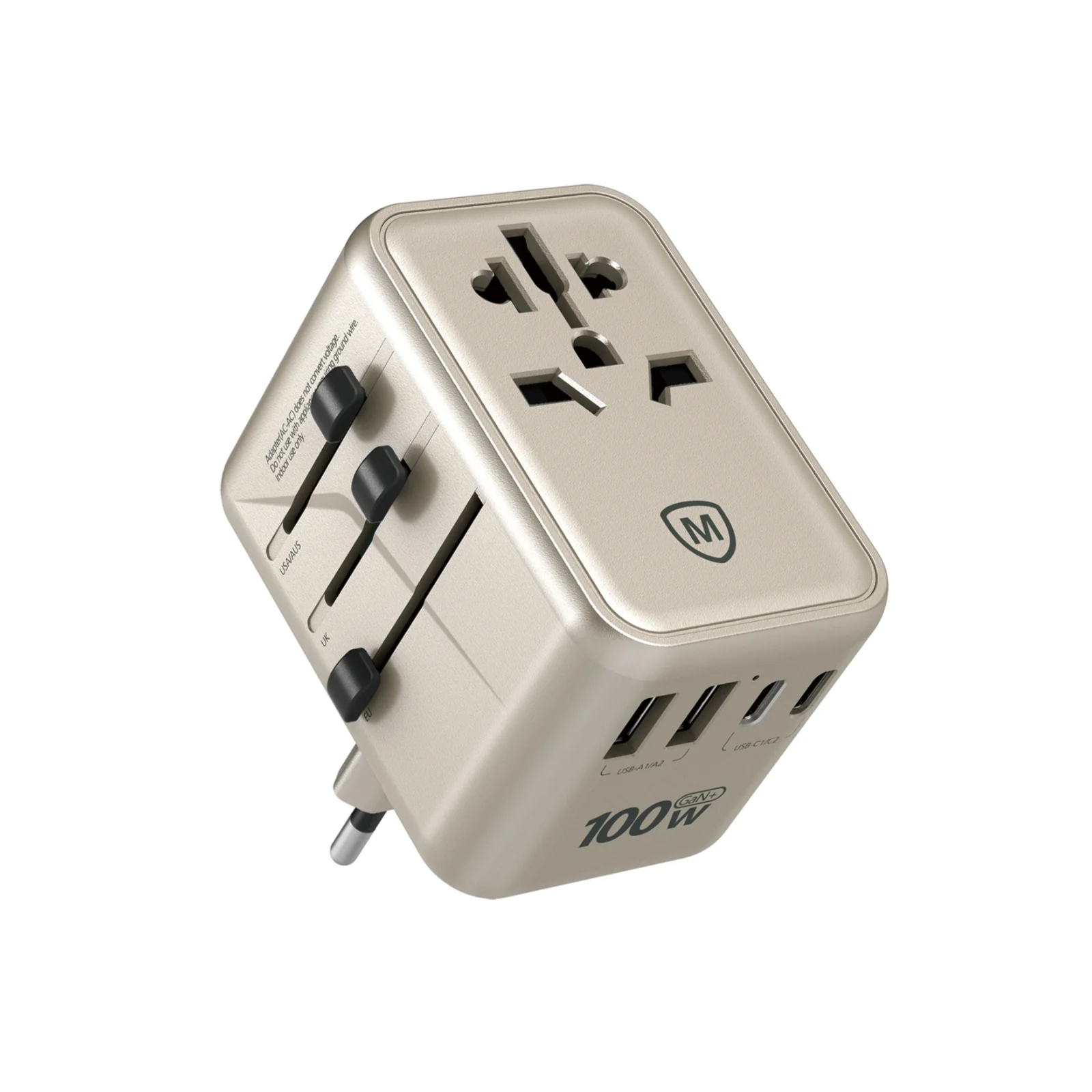 Micropack MTA-5100 — 100W GaN World Travel Adapter with USB-C, USB-A & PD 3.0