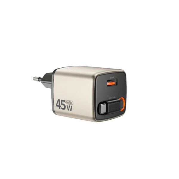 Micropack MWC-245 45W USB-C PD Charger — Retractable Cable, All-in-One
