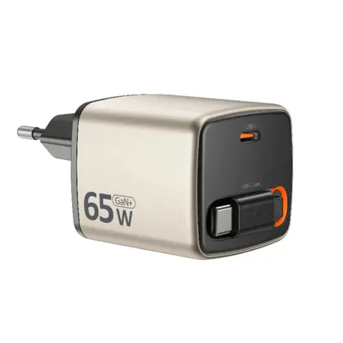Micropack MWC-265 — 65W GaN PD Wall Adapter with Integrated Retractable USB-C