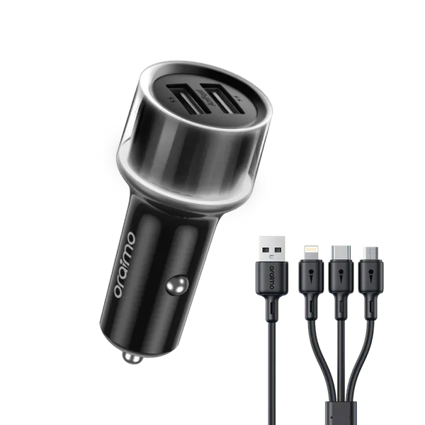 Oraimo Highway 15 15.5W Vehicle Charger + 3-in-1 Cable — OCC-1152D-X93
