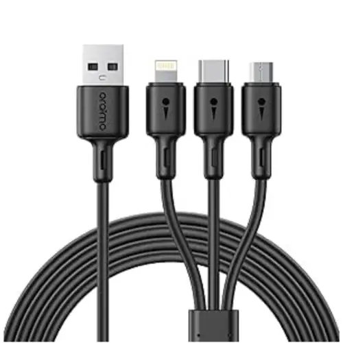 Oraimo OCD-118 DuraLine 3-in-1 Cable — USB-A, 3A Type-C, 1.2 m