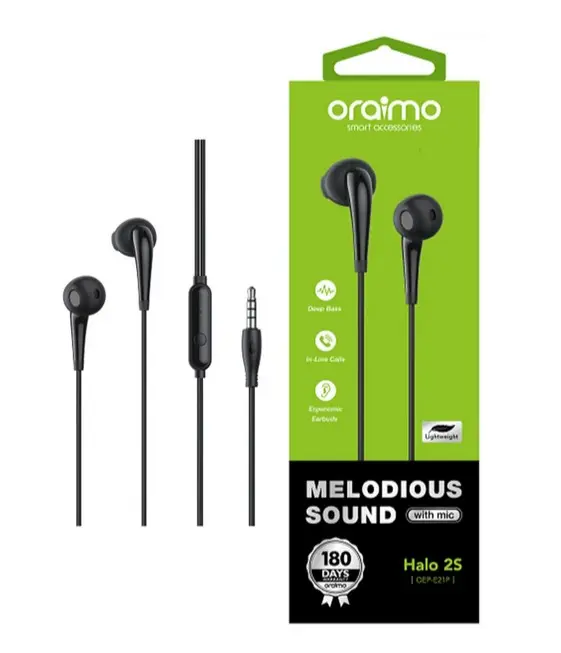 Oraimo Halo 2S OEP-E21P — 3.5 mm Half-In-Ear Wired Earphones