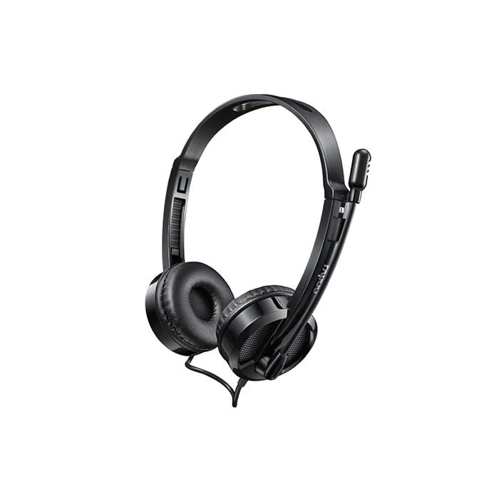Rapoo H120 USB Wired Stereo Headset — Adjustable Fit, Inline Mic Controls