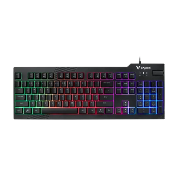 Rapoo V50S RGB Gaming Keyboard (Black) — Volume Wheel & Wrist Rest