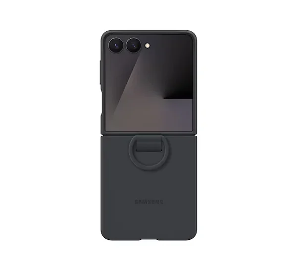Samsung Galaxy Z Flip7 Black Silicone Case with Carry Ring