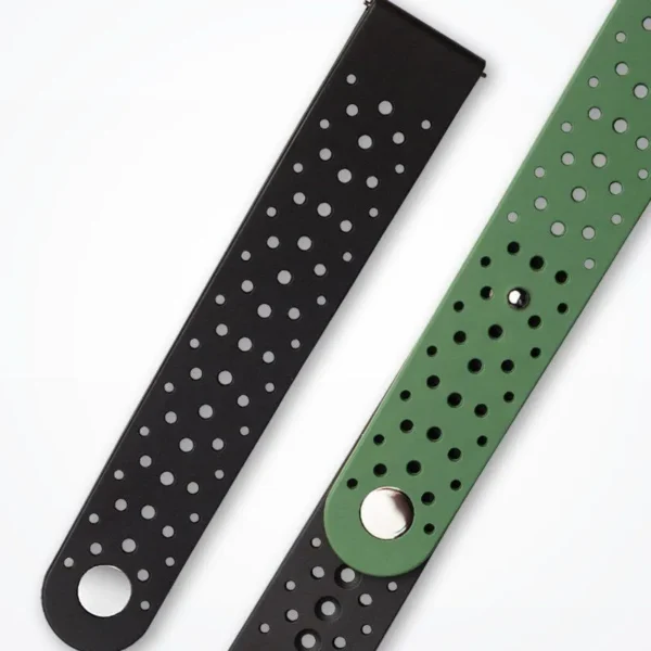 Strap Studio Active Rubber Band 20mm Black-Green | Quick-Release Sport Strap