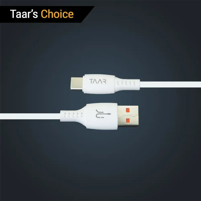 Taar Flex Premium 4A USB-C Cable — White TPE, 1m or 2m