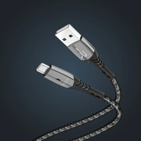Taar Power Link II Micro USB — 1 m Grey & Black, 4A Charge Cable