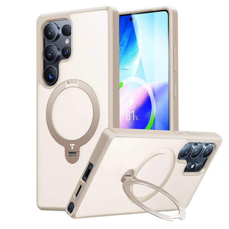 Torras Ostand Spin MagSafe Case for Galaxy S25 Ultra (Gold) — X00RP147027