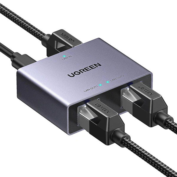 UGREEN 45311 RJ45 Gigabit Ethernet Splitter — One Port to Two 1000Mbps Links