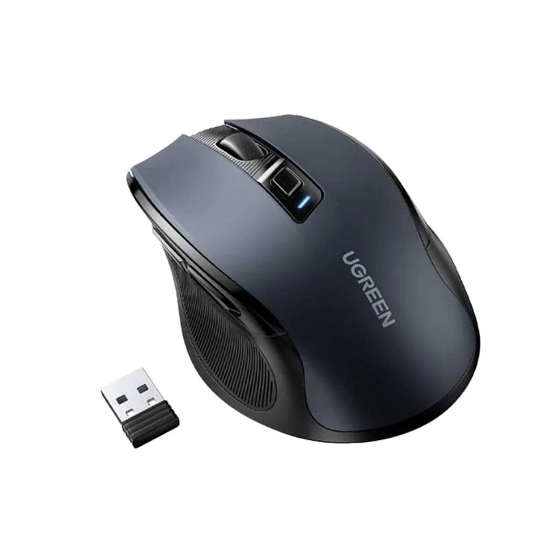UGREEN 15063 Ergonomic Wireless Mouse – Black, USB & Bluetooth