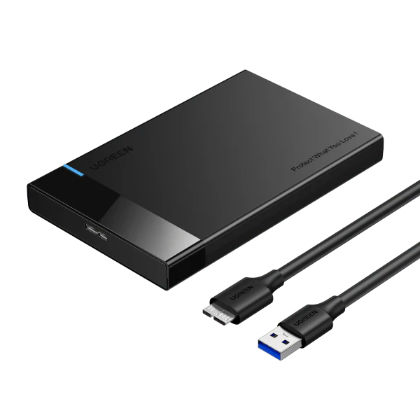 UGREEN 30848 — Tool-Free 2.5″ USB 3.0 SATA Case (5Gbps, UASP)