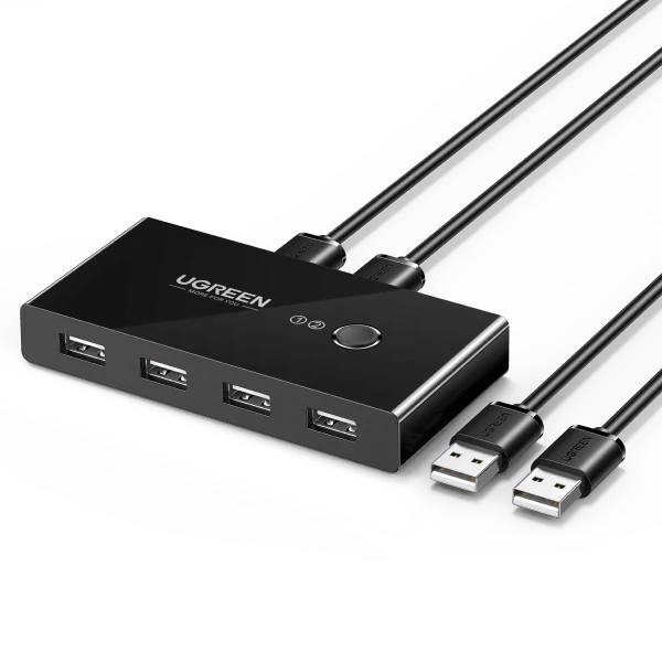 UGreen 30767 USB 2.0 Switch — Two PCs, Four Shared Ports