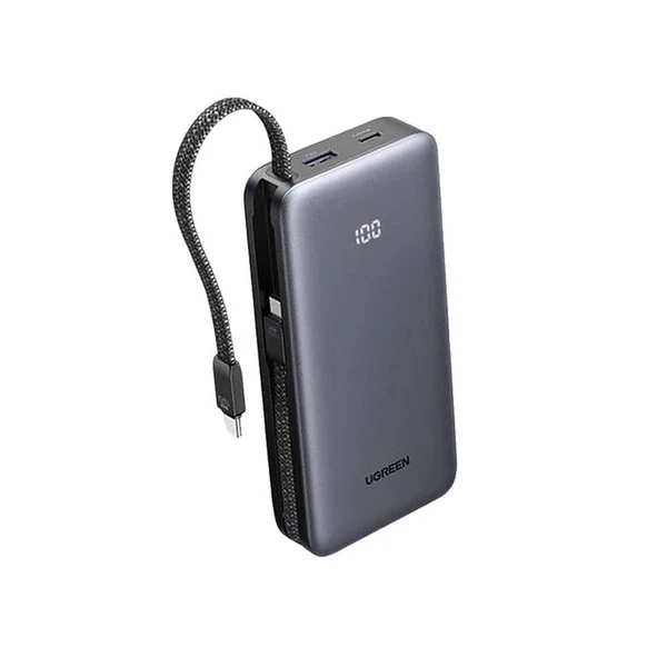 UGREEN 55985 20,000mAh 30W Power Bank – Integrated USB-C Cable
