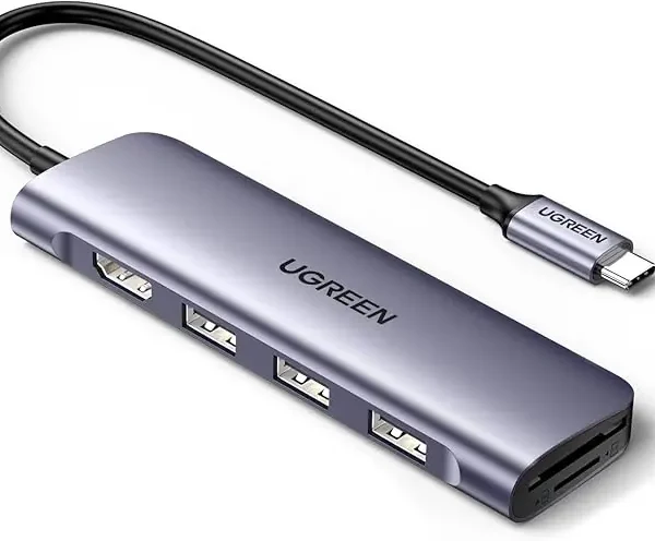 UGREEN 20956A USB-C Hub — HDMI 4K, Three USB 3.0, SD and TF Slots