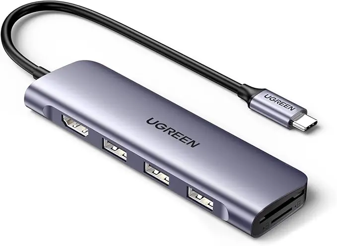 UGREEN 20956A USB-C Hub — HDMI 4K, Three USB 3.0, SD and TF Slots