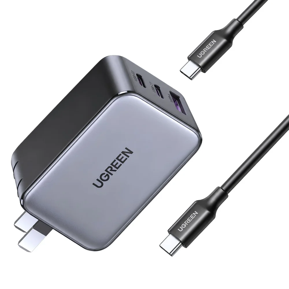 UGREEN 50653 — Slim 65W GaN Wall Charger (2× USB-C, USB-A)