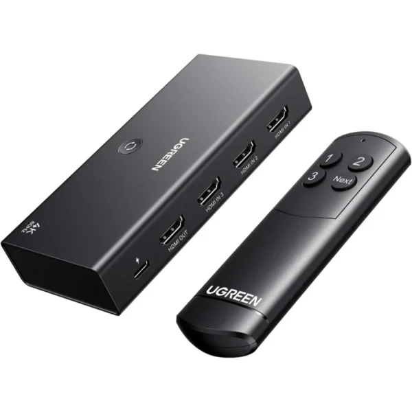 UGreen 55857 — 3-Input HDMI 2.0 Switch with 4K 60Hz HDR & Remote