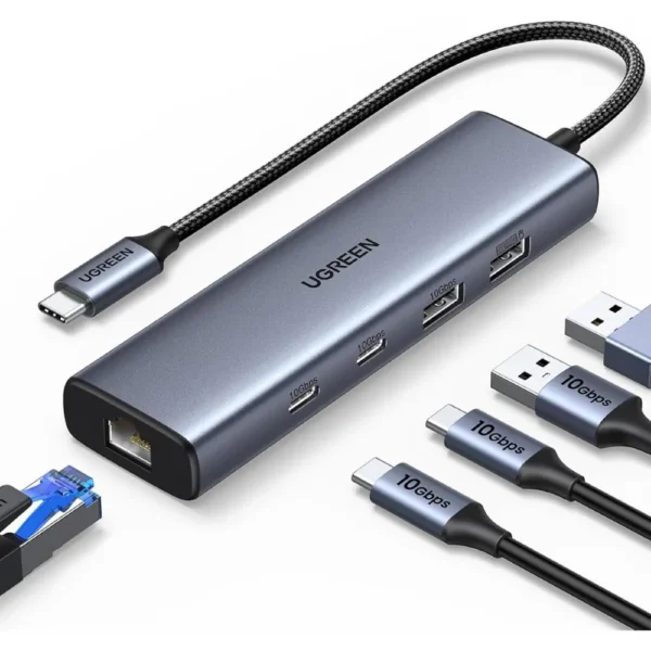 UGREEN 45320 Portable 5-in-1 USB-C Multiport — 4K HDMI, 100W PD & 10Gbps Data