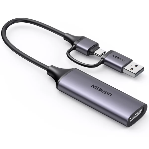 UGreen 25854 HDMI Capture Card — 4K30 In, 1080p60 Out, Dual USB Host