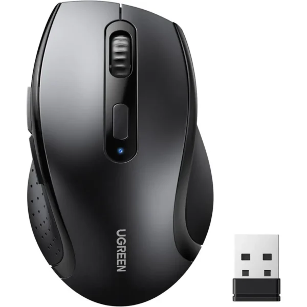 UGREEN 45012 Contoured 2.4 GHz Wireless Mouse — Adjustable 1600 DPI