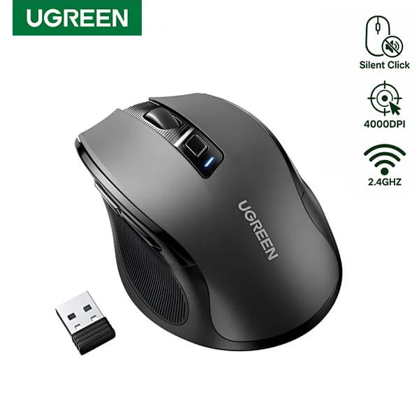 UGREEN 45389 Wireless Ergonomic Mouse – 4000 DPI Optical Tracking