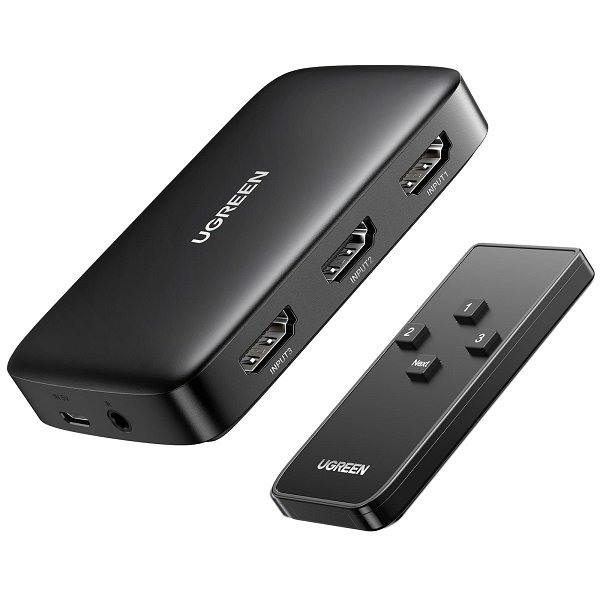 UGreen 80125 HDMI Selector — 3 Sources to One 4K Display