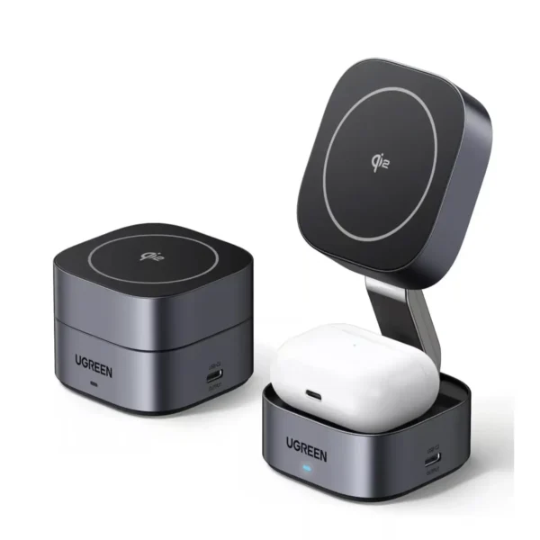 UGREEN MagFlow 35316 — Travel Qi2 2-in-1 Foldable Magnetic Charger (15W + 5W)